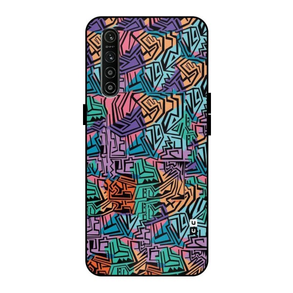 Abstract Lining Colors Metal Back Case for Realme XT