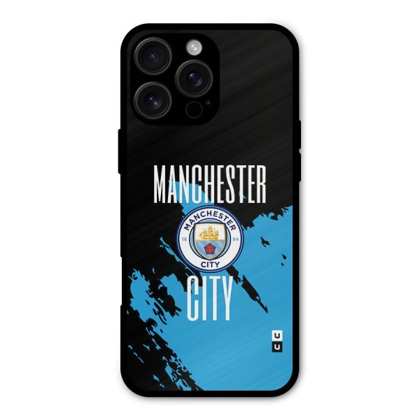 Abstract Manchester Metal Back Case for iPhone 16 Pro Max