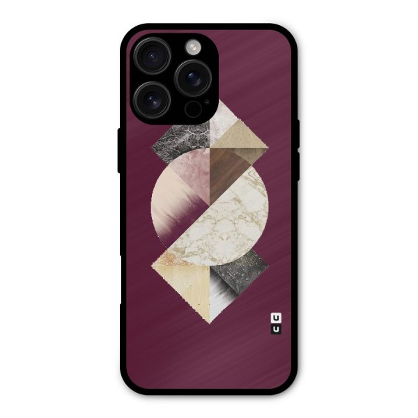 Abstract Marble Pattern Metal Back Case for iPhone 16 Pro Max
