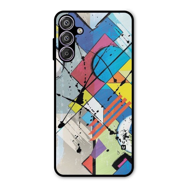 Abstract Paint Shape Metal Back Case for Galaxy F15