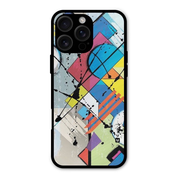 Abstract Paint Shape Metal Back Case for iPhone 16 Pro Max