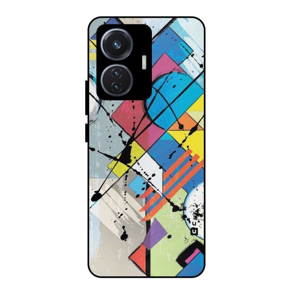 Abstract Paint Shape Metal Back Case for iQOO Z6 44W