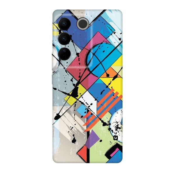 Abstract Paint Shape Original Polycarbonate Back Case for Vivo V27