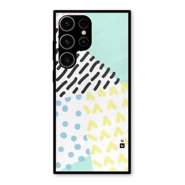Abstract Pastel Metal Back Case for Galaxy S23 Ultra