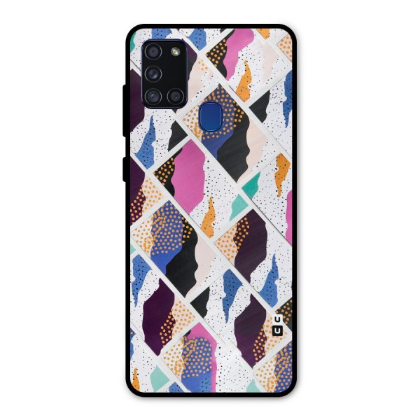 Abstract Polka Metal Back Case for Galaxy A21s