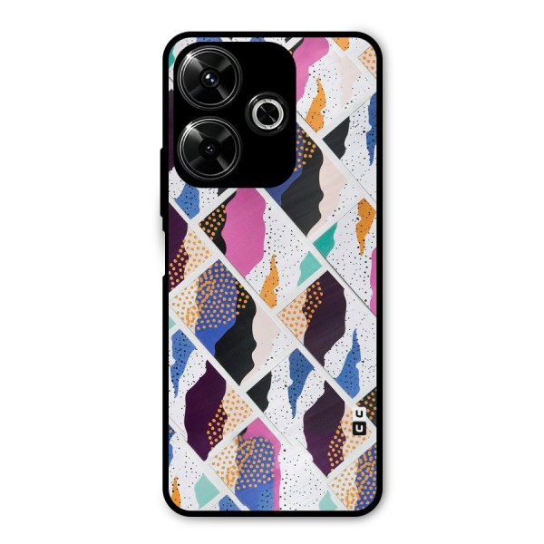 Abstract Polka Metal Back Case for Poco M6 Plus