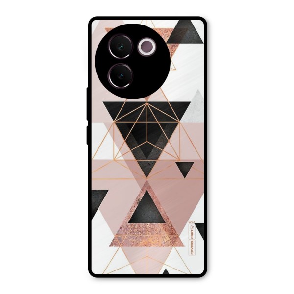 Abstract Rose Gold Triangles Metal Back Case for Vivo V30e