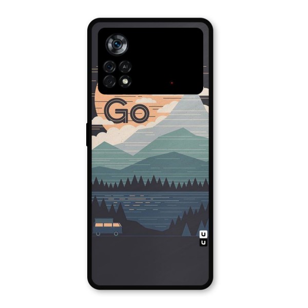 Abstract Travel Metal Back Case for Poco X4 Pro 5G