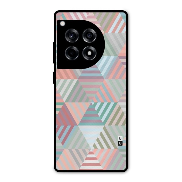 Abstract Triangle Lines Metal Back Case for OnePlus 12R