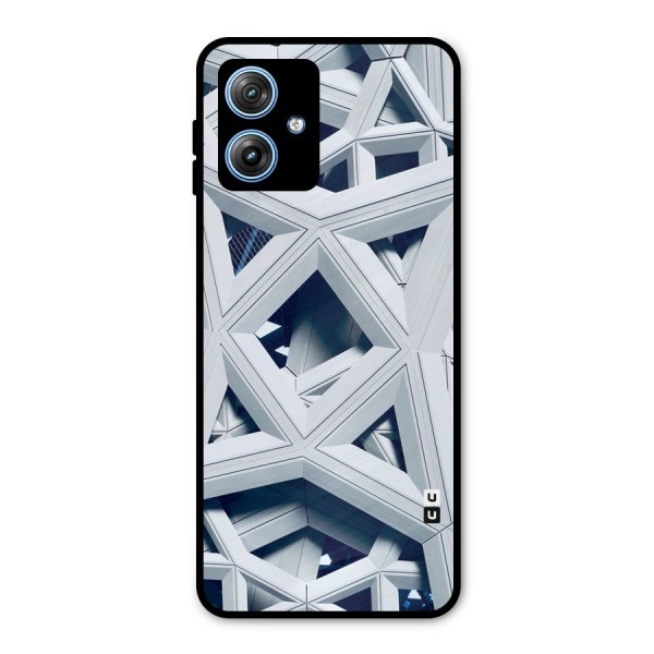 Abstract White Lines Metal Back Case for Moto G54