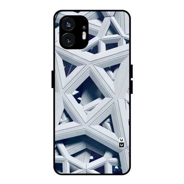 Abstract White Lines Metal Back Case for Nothing Phone 2