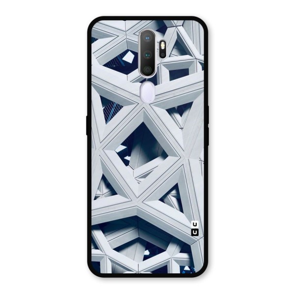 Abstract White Lines Metal Back Case for Oppo A5 (2020)