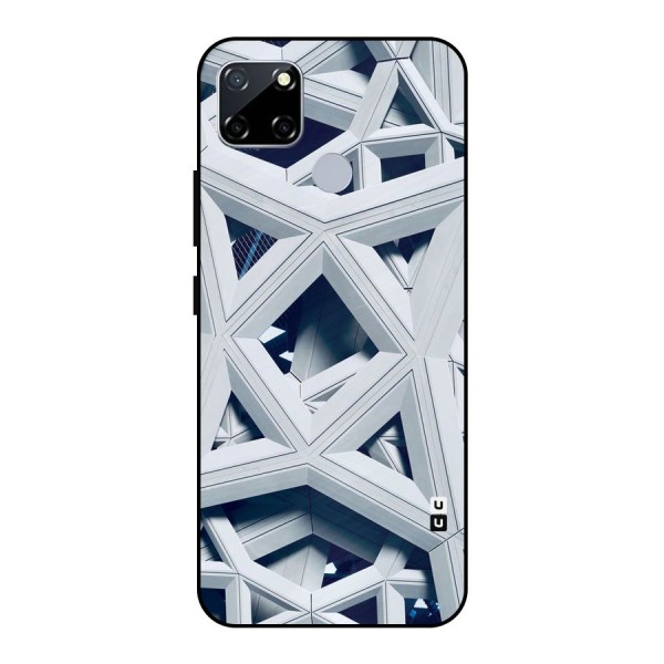 Abstract White Lines Metal Back Case for Realme Narzo 30A