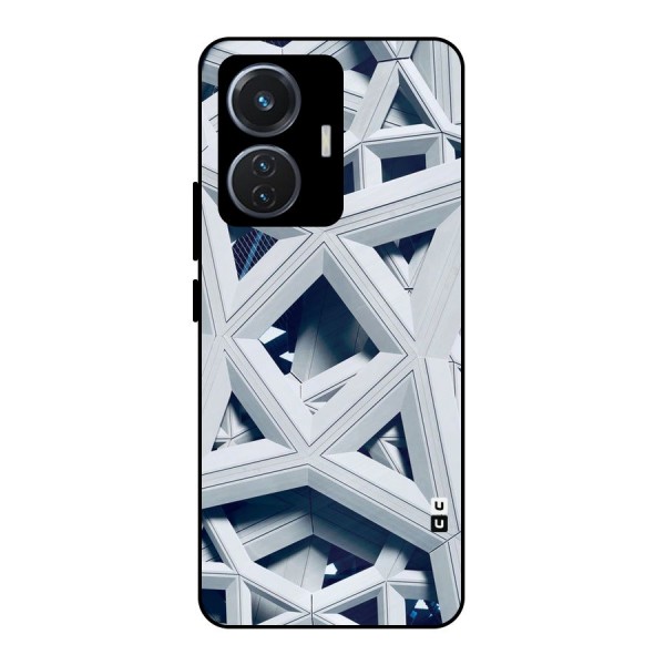 Abstract White Lines Metal Back Case for iQOO Z6 44W