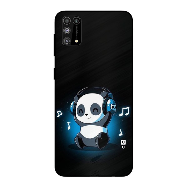 Adorable Panda Enjoying Music Metal Back Case for Galaxy M31