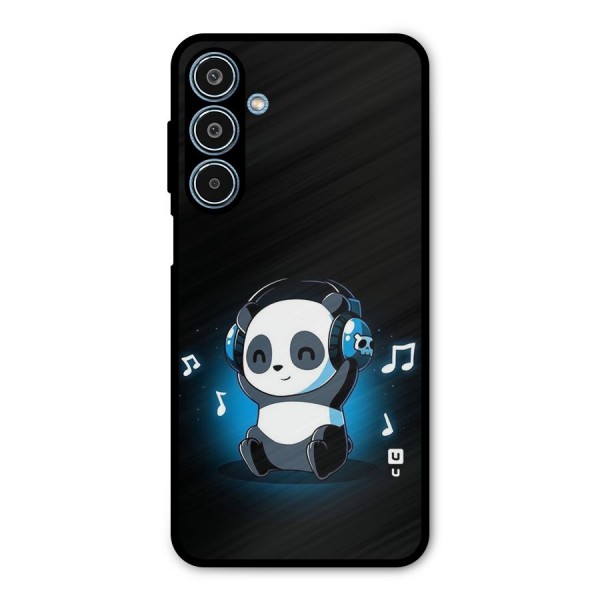 Adorable Panda Enjoying Music Metal Back Case for Galaxy M35