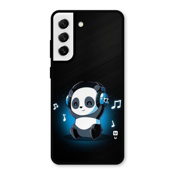 Adorable Panda Enjoying Music Metal Back Case for Galaxy S21 FE 5G