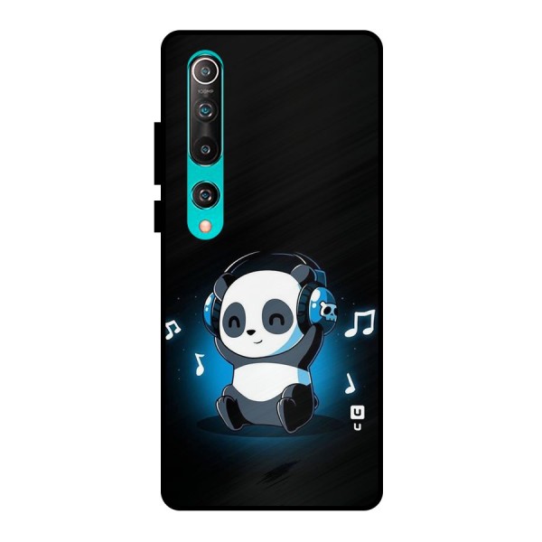 Adorable Panda Enjoying Music Metal Back Case for Mi 10