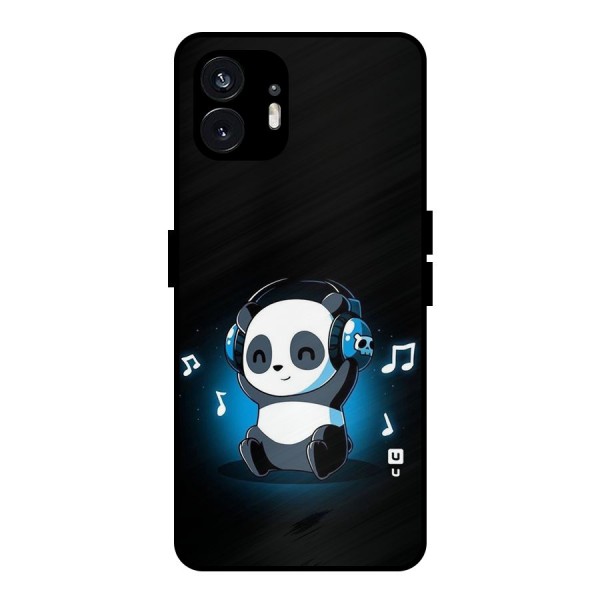 Adorable Panda Enjoying Music Metal Back Case for Nothing Phone 2