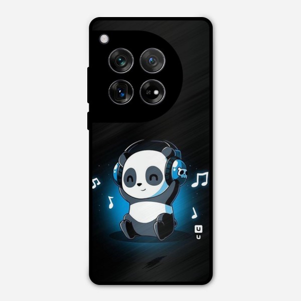 Adorable Panda Enjoying Music Metal Back Case for OnePlus 12