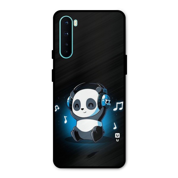 Adorable Panda Enjoying Music Metal Back Case for OnePlus Nord
