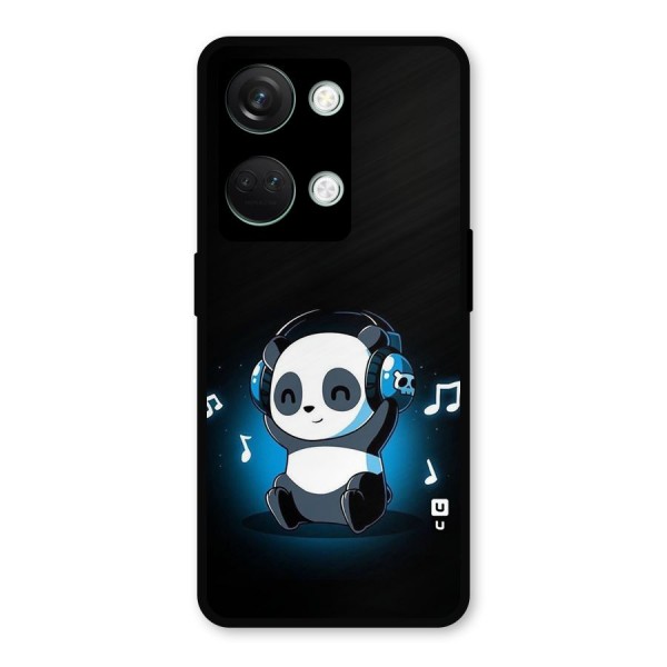 Adorable Panda Enjoying Music Metal Back Case for OnePlus Nord 3