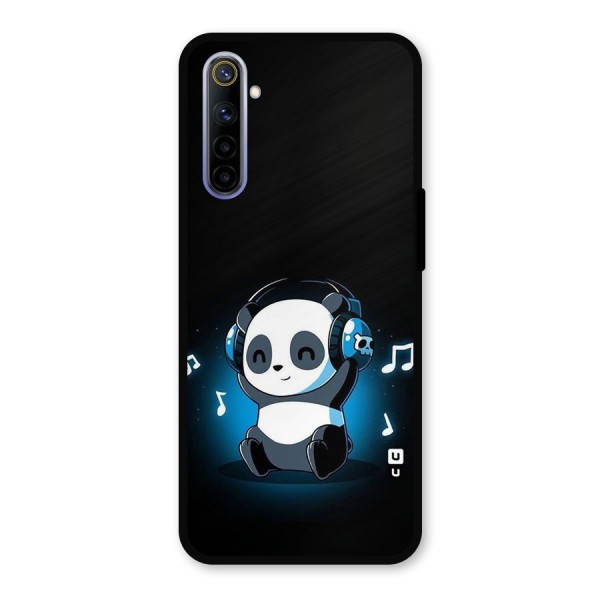 Adorable Panda Enjoying Music Metal Back Case for Realme 6i