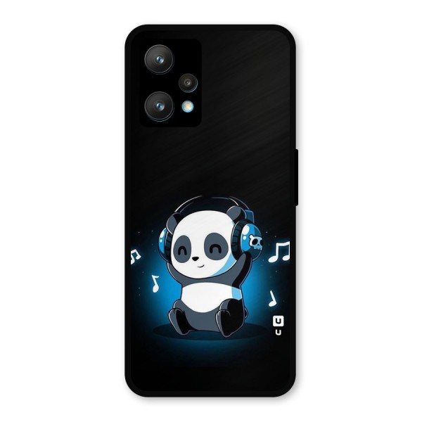 Adorable Panda Enjoying Music Metal Back Case for Realme 9 Pro Plus 5G