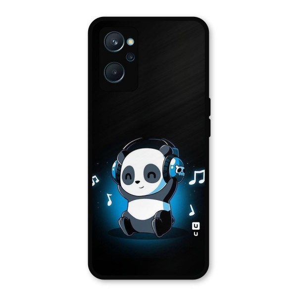 Adorable Panda Enjoying Music Metal Back Case for Realme 9i
