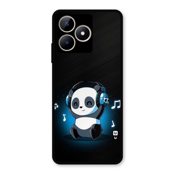 Adorable Panda Enjoying Music Metal Back Case for Realme C53