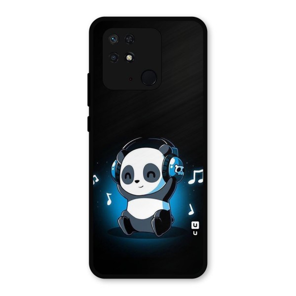 Adorable Panda Enjoying Music Metal Back Case for Redmi 10 Power