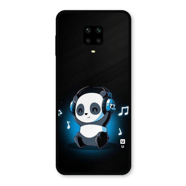 Adorable Panda Enjoying Music Metal Back Case for Redmi Note 9 Pro Max
