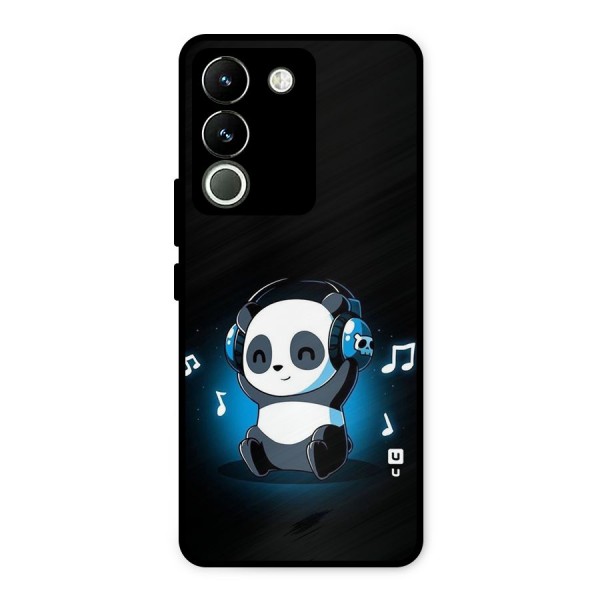 Adorable Panda Enjoying Music Metal Back Case for Vivo Y200