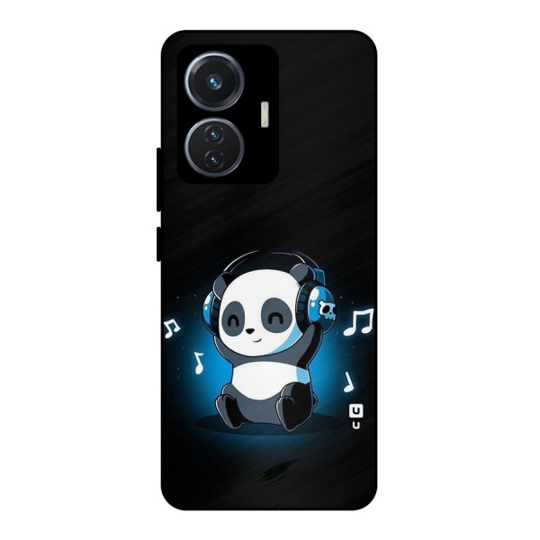 Adorable Panda Enjoying Music Metal Back Case for iQOO Z6 44W