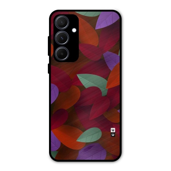 Aesthetic Colorful Leaves Metal Back Case for Galaxy A35