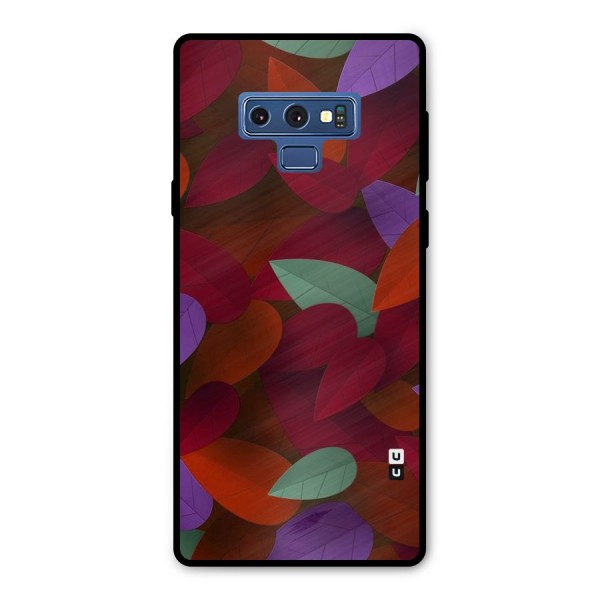 Aesthetic Colorful Leaves Metal Back Case for Galaxy Note 9