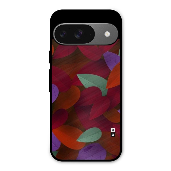 Aesthetic Colorful Leaves Metal Back Case for Google Pixel 9