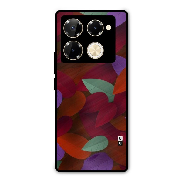 Aesthetic Colorful Leaves Metal Back Case for Infinix Note 40 Pro Plus