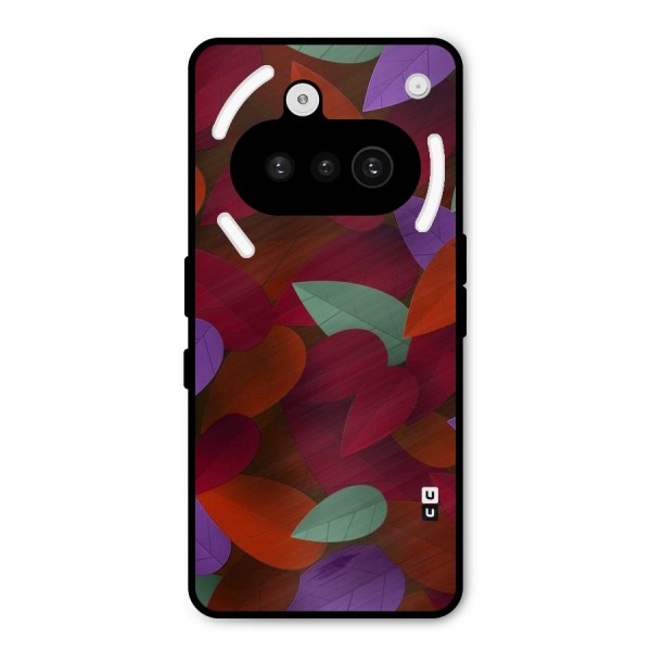 Aesthetic Colorful Leaves Metal Back Case for Nothing Phone 3a