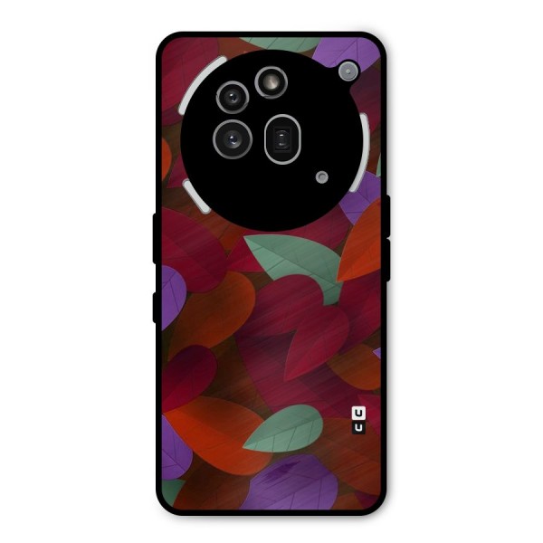 Aesthetic Colorful Leaves Metal Back Case for Nothing Phone 3a Pro