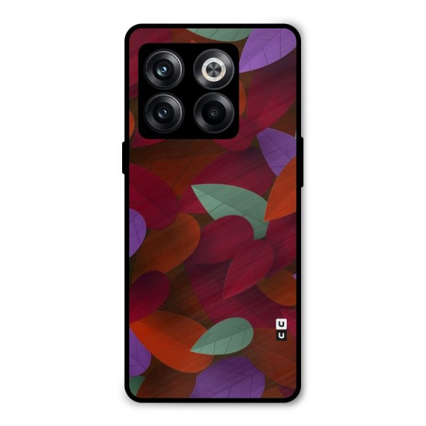 Aesthetic Colorful Leaves Metal Back Case for OnePlus 10T