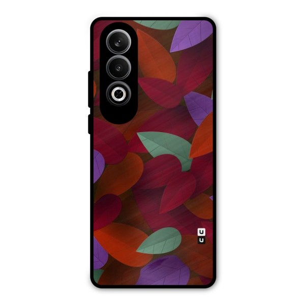 Aesthetic Colorful Leaves Metal Back Case for OnePlus Nord CE4