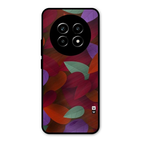 Aesthetic Colorful Leaves Metal Back Case for Realme 13 Pro