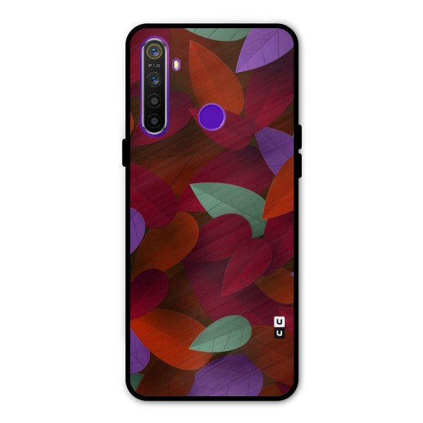 Aesthetic Colorful Leaves Metal Back Case for Realme Narzo 10