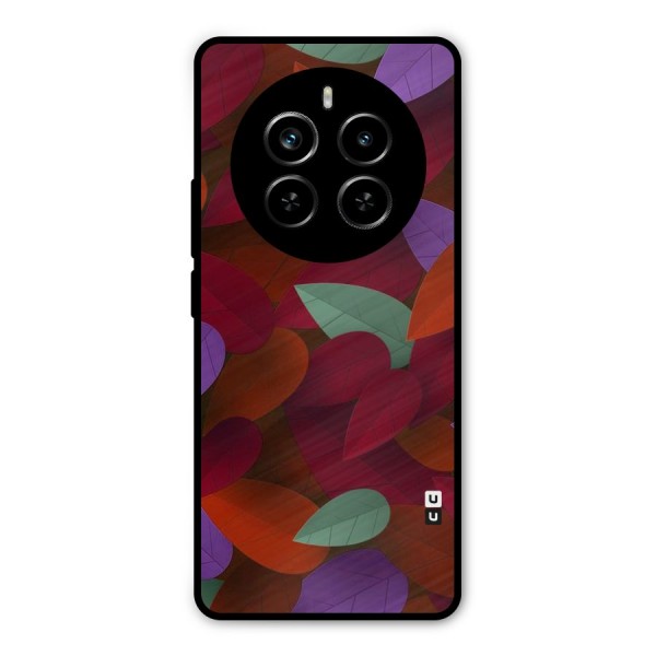 Aesthetic Colorful Leaves Metal Back Case for Realme P1 Pro