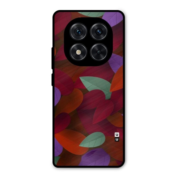 Aesthetic Colorful Leaves Metal Back Case for Redmi Note 14 Pro 5G