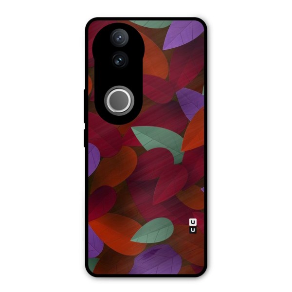 Aesthetic Colorful Leaves Metal Back Case for Vivo V50e