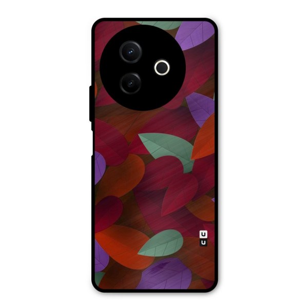 Aesthetic Colorful Leaves Metal Back Case for Vivo Y39