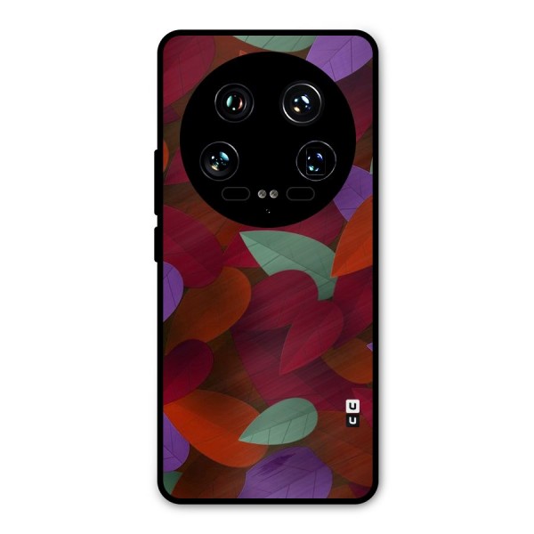 Aesthetic Colorful Leaves Metal Back Case for Xiaomi 14 Ultra