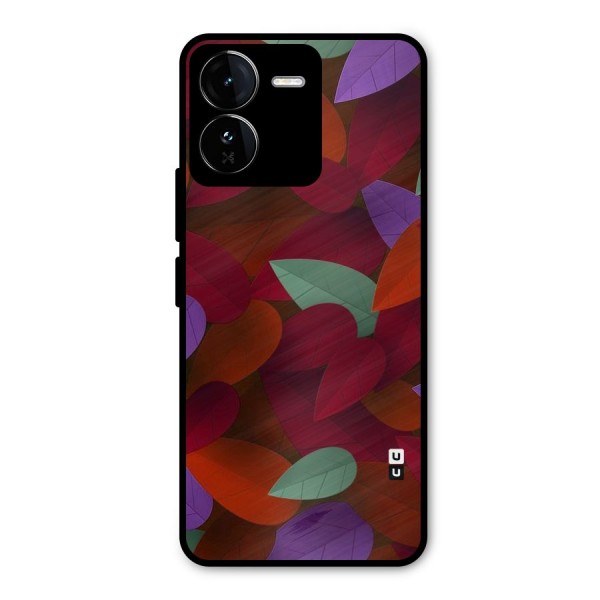 Aesthetic Colorful Leaves Metal Back Case for iQOO Z9